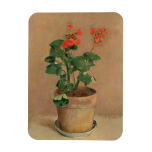 Magnet Flexible Géraniums dans un pot, c.1905 (huile sur la toile