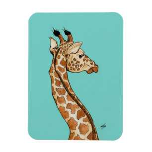 Magnet Flexible Girafe avec l'arrière - plan turquoise