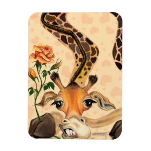Magnet Flexible Girafe romantique - Gentleman - Ajoutez votre text
