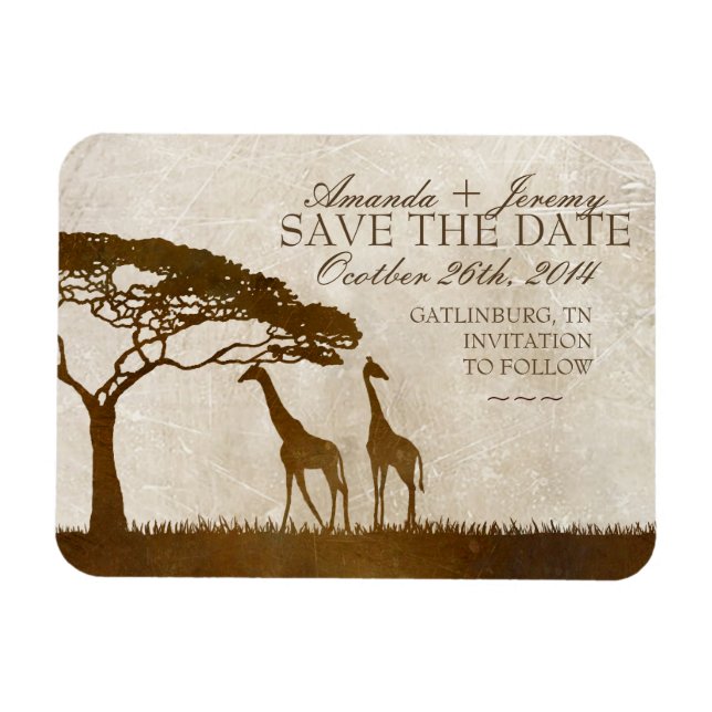 Magnet Flexible Giraffe africaine Brown et ivoirienne Enregistrer  (Horizontal)
