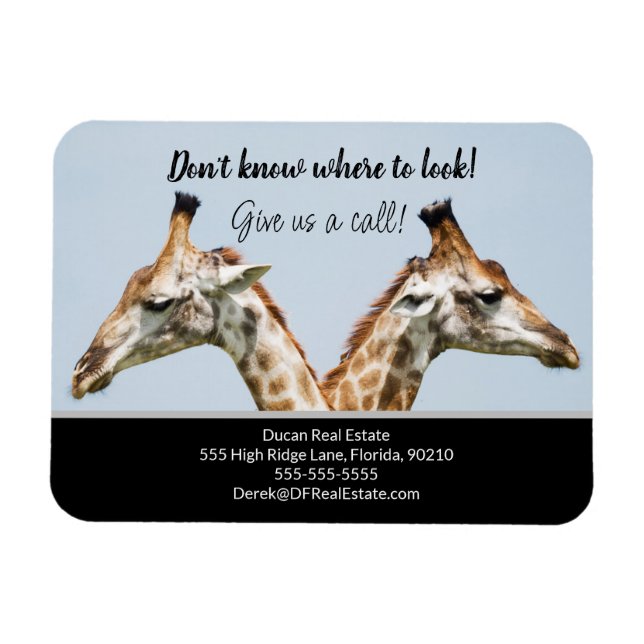 Magnet Flexible Giraffe immobilier vente carte postale (Horizontal)