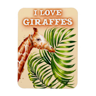 Magnet Flexible Giraffe Lover I Love Giraffes