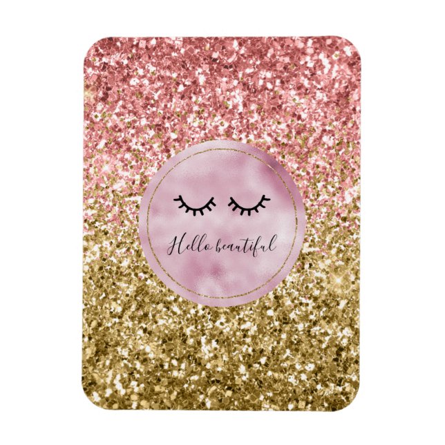 Magnet Flexible Glam Pink Gold Parties scintillant Black Eyelashes (Vertical)