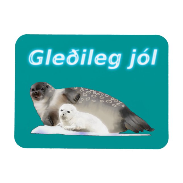 Magnet Flexible Gleðileg jól - Sceau annelé (Horizontal)