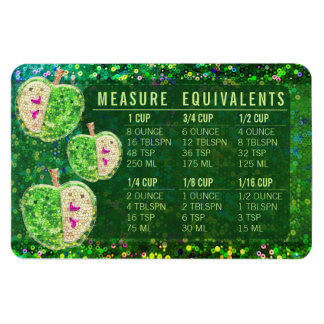 Magnet Flexible Glitter Measuring Conversion Kitchen Measure Guide