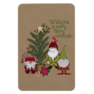 Magnet Flexible Gnome Berry Joyeux Noël 4 x 6