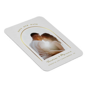 Magnet Flexible Gold Arched Frame Wedding Photo Save the Date
