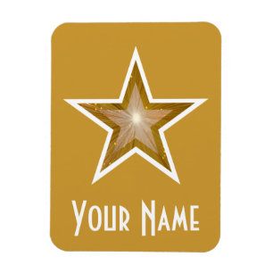 Magnet Flexible "Gold" Star "Name", aimant flexible or