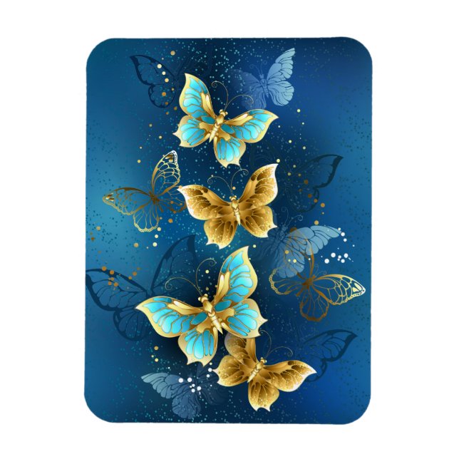 Magnet Flexible Golden butterflies (Vertical)