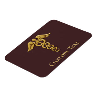 Magnet Flexible Golden Double Snake Caduceus