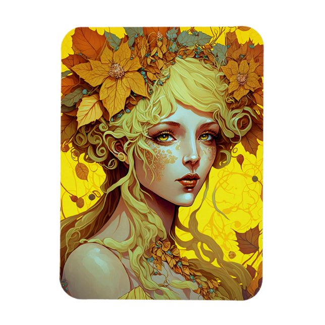 Magnet Flexible Golden Elf Fairy Fae Imaginaire Art (Vertical)
