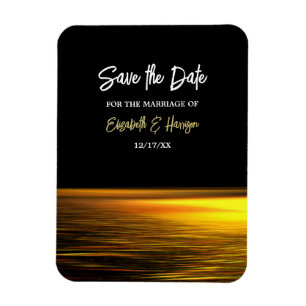 Magnet Flexible Golden Ocean, Elegant Beach Wedding Enregistrer la