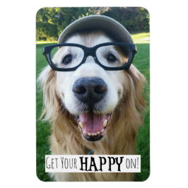 Magnet Flexible Golden Retriever Chien Soyez heureux sur