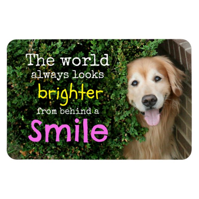 Magnet Flexible Golden Retriever Derrière Un Sourire (Horizontal)
