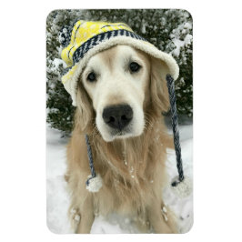 Magnet Flexible Golden Retriever Dog avec un Casquette mignon en n