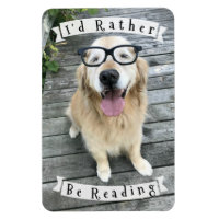 Golden Retriever Dog Je préfère lire