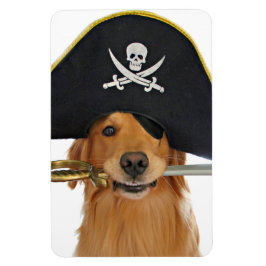 Magnet Flexible Golden Retriever Halloween Pirate