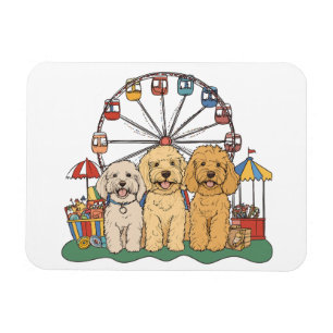 Magnet Flexible Goldendoodle Chiens À Un Carnaval