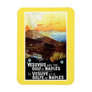 Magnet Flexible Golfe vintage du Vésuve de voyage italien de