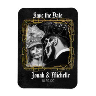 Magnet Flexible Gothique Dia De Los Muertos Enregistrer La Date