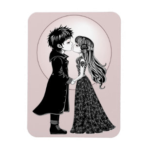 Magnet Flexible Gothique Emo Enfants Kiss Valentine's Day