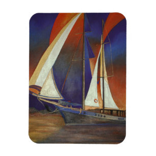 Magnet Flexible Goulet Artistique sous voile en orange et violet