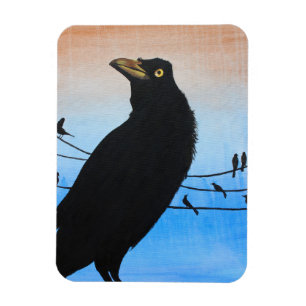 Magnet Flexible Grackle Austin Texas Bird Nature Peinture de la fa