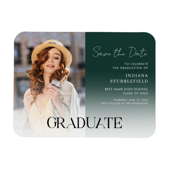 Magnet Flexible Grad 2023 Photo Graduation Enregistrer la date (Horizontal)