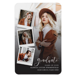 Magnet Flexible Graduation 2023 Multi Photo Grad Faire-part