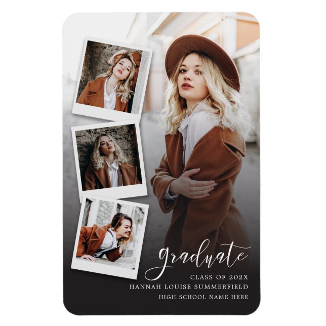 Magnet Flexible Graduation 2023 Multi Photo Grad Faire-part (Vertical)