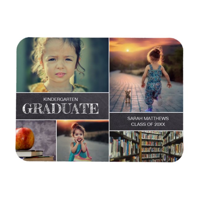 Magnet Flexible Graduation de la maternelle Photo Collage Faire-pa (Horizontal)