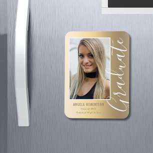 Magnet Flexible Graduation Gold Script élégant Photo moderne