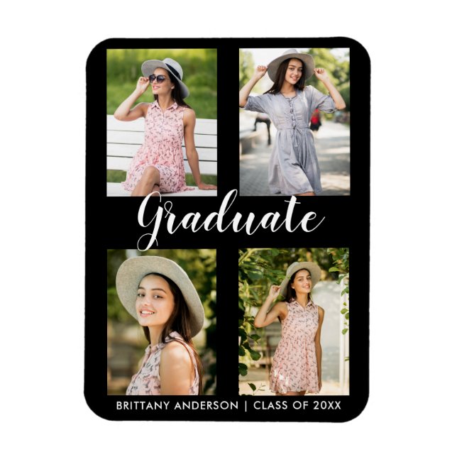 Magnet Flexible Graduation moderne 4 Faire-part photo (Vertical)