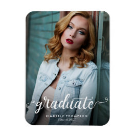 Magnet Flexible Graduation Moderne Faire-part de script photo