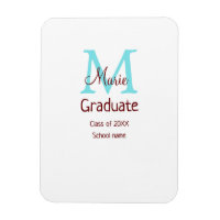 Gradué ajouter nom monogramme vert rose simple min