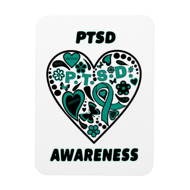Magnet Flexible Graffiti Heart...PTSD (Vertical)