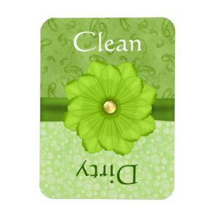 Magnet Flexible Grand aimant floral vert de lave-vaisselle