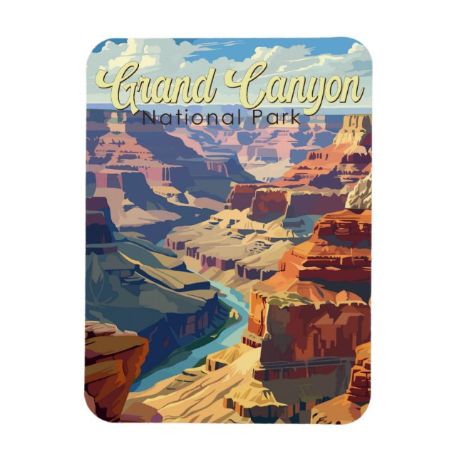 Magnet Flexible Grand Canyon National Park Illustration Travel Art (Vertical)