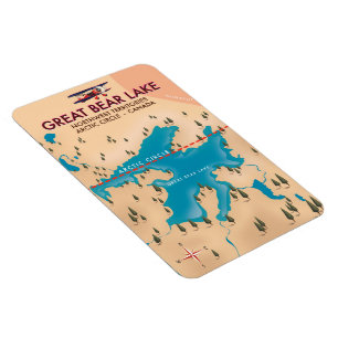Magnet Flexible Grand lac de l'Ours, Canada, carte affiche de voya