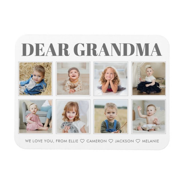 Magnet Flexible Grand-mère personnalisée moderne We Love You 8-Pho (Horizontal)