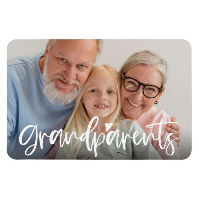 Magnet Flexible Grand-parents Aimer Script Cadeau photo personnali (Horizontal)