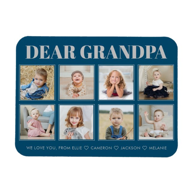 Magnet Flexible Grand-père personnalisé moderne Nous vous aimons 8 (Horizontal)