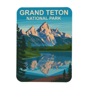 Magnet Flexible Grand Teton National Park Paysage Art de Voyage