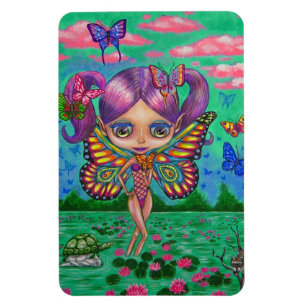 Magnet Flexible Grande papillon aux yeux Fairy Purple Cheveux Tort