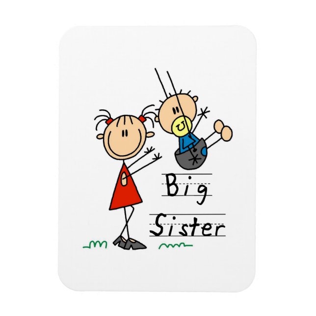 Magnet Flexible Grande Soeur avec petits cadeaux Frère (Vertical)
