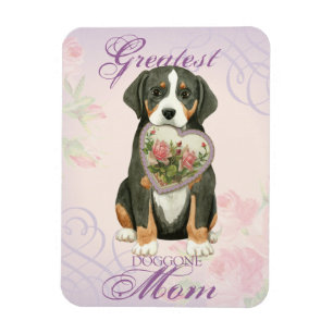 Magnet Flexible Grande Suisse Montagne Chien Coeur maman
