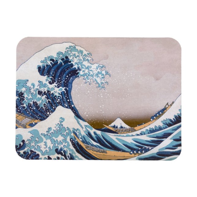 Magnet Flexible Grande vague du tsunami Kanagawa Japon par Hokusai (Horizontal)