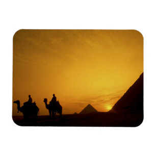 Magnet Flexible Grandes Pyramides de Gizeh, Égypte au coucher du s
