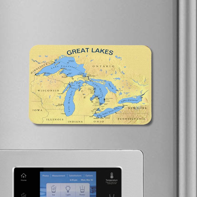 Magnet Flexible Grands Lacs d'Amérique du Nord (Great Lakes of North America Flexible Magnet)