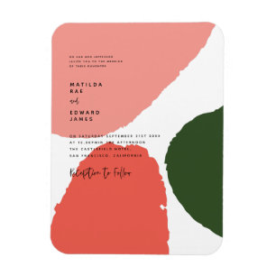 Magnet Flexible Graphique abstrait moderne rouge, rose + vert anno
